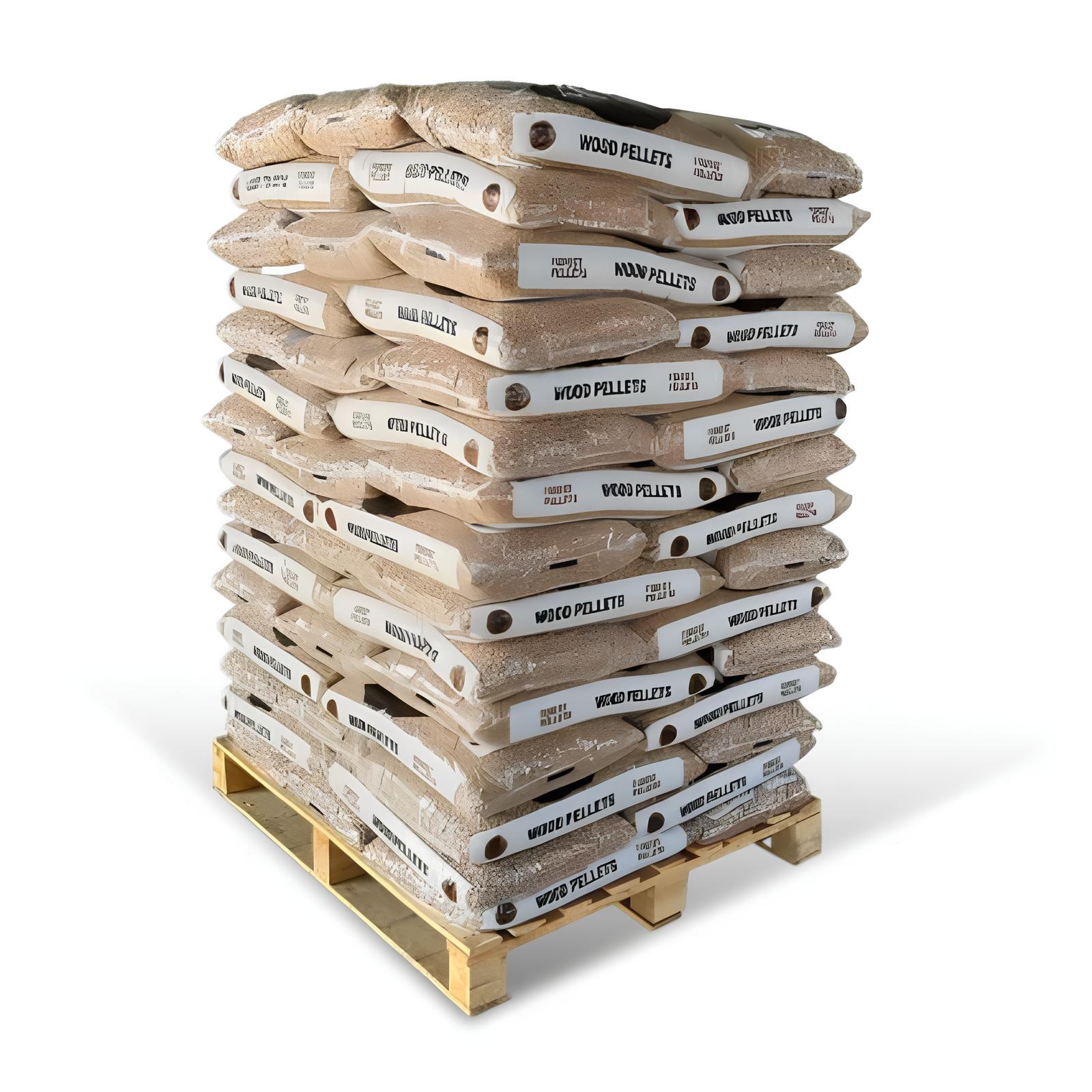 Trois palettes de granulés Pellets LDD (195 sacs de 15 kg)