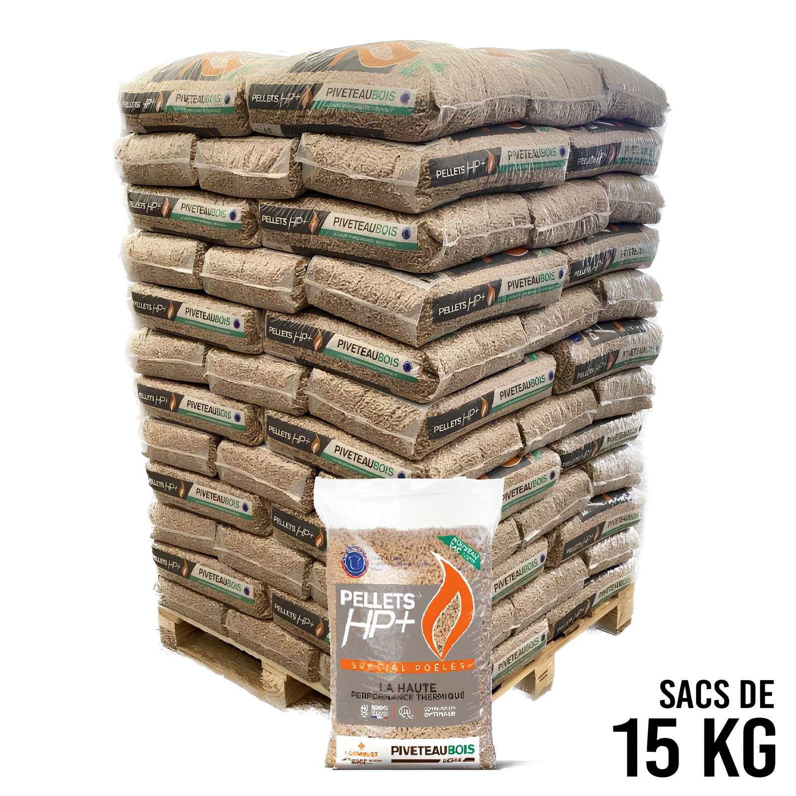 Sacs de granulés Piveteau HP+ – 15 kg (vente à l’unité)