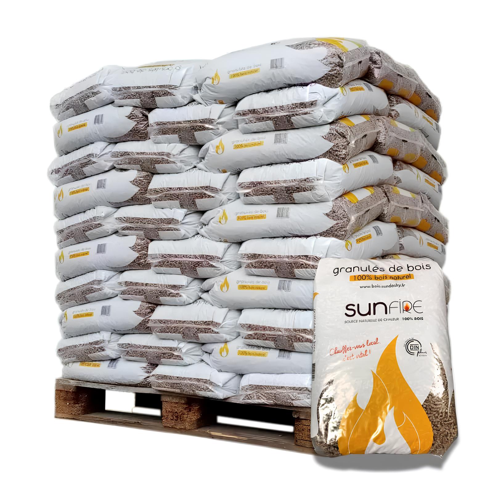 Palette de granulés SunFire – 70 sacs de 15 kg