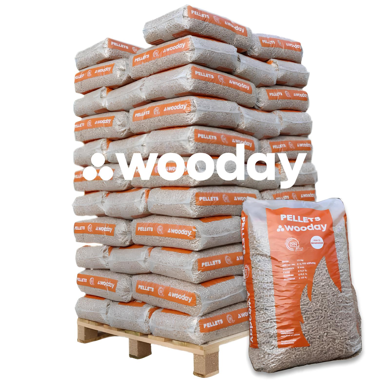 Palette de granulés Wooday – 65 sacs de 15 kg