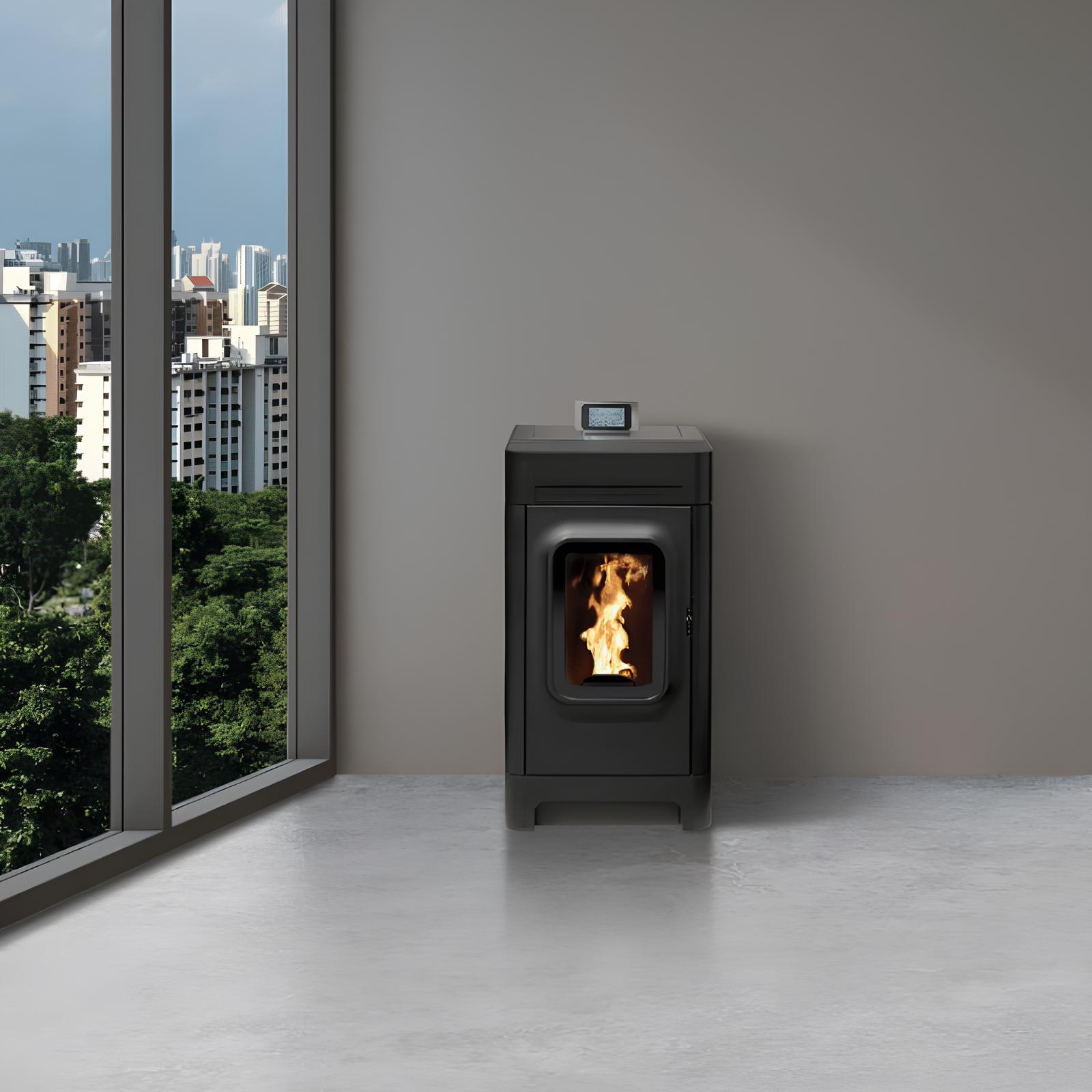 Poêle à granulés étanche Roma – 14-18 kW (Design architectural)